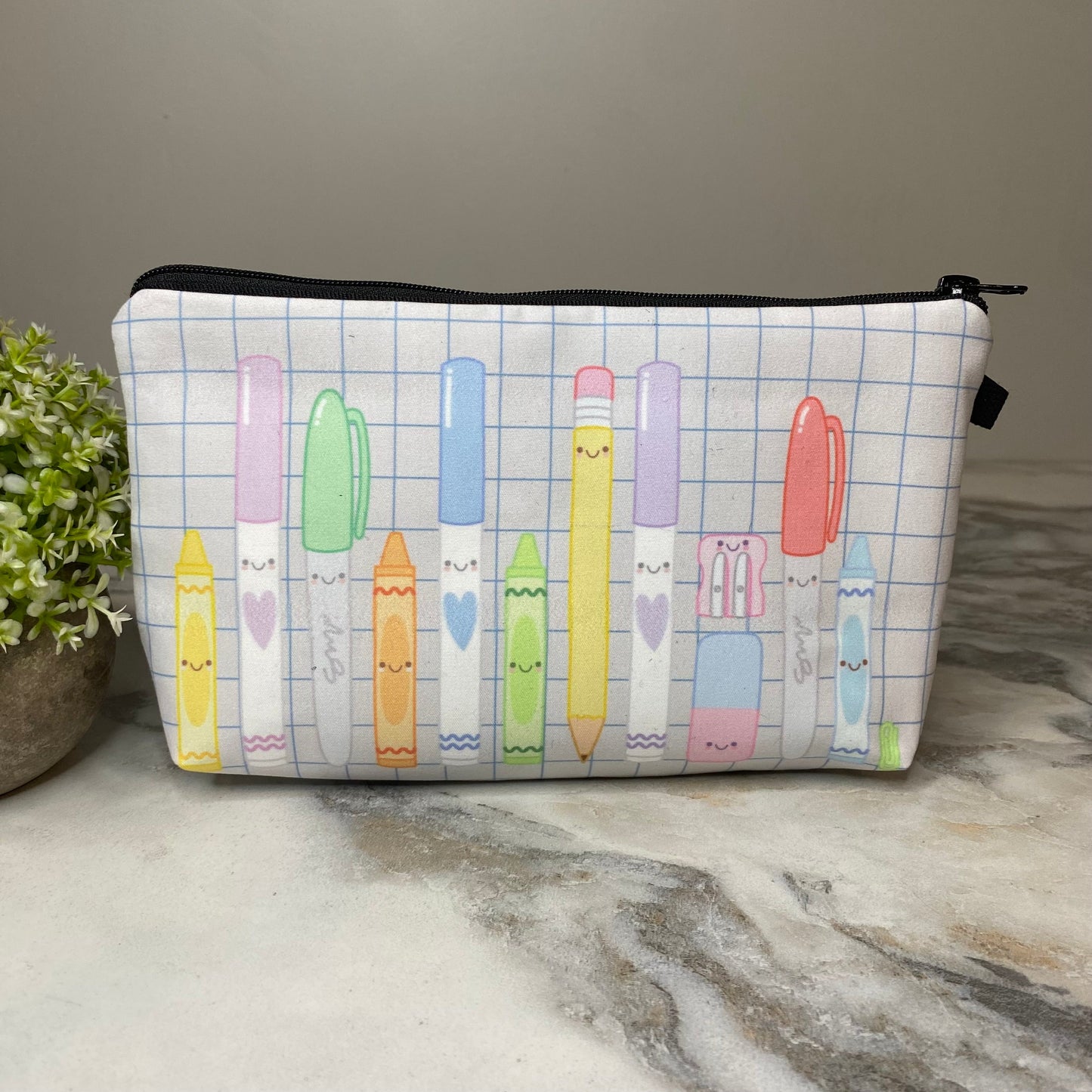 Pouch - Writing Utensils Markers on Grey