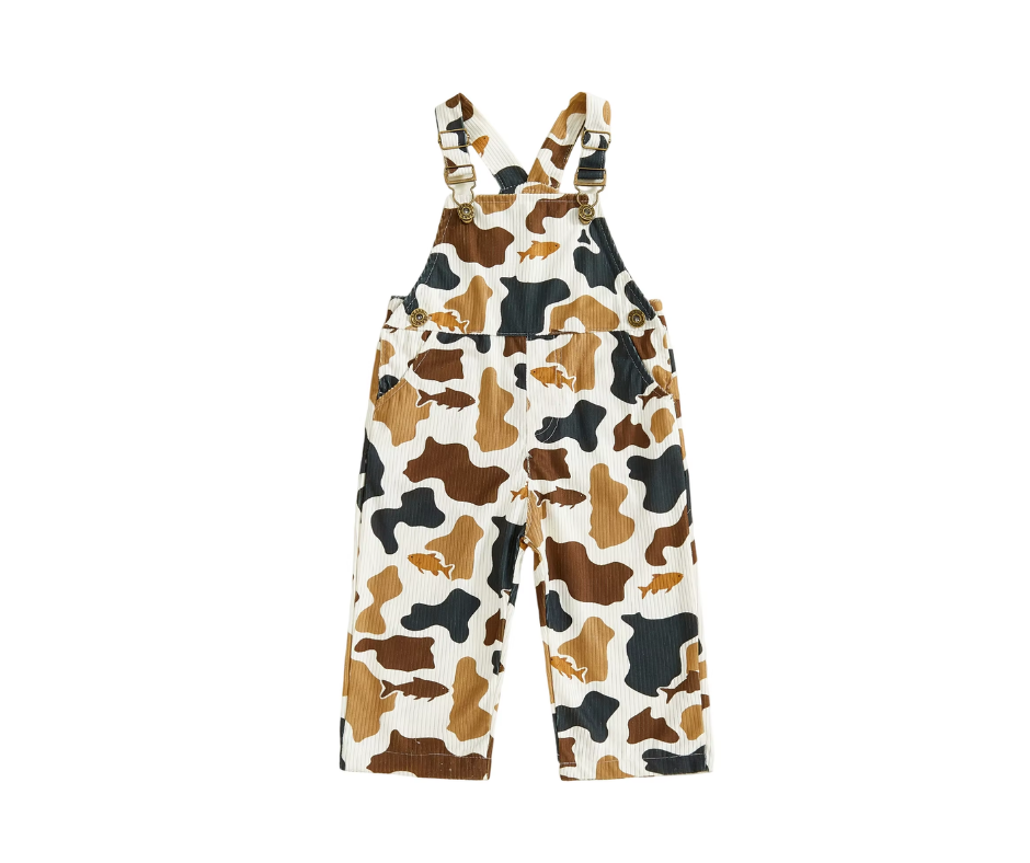 Neutral Camo Fish Overalls-PREORDER