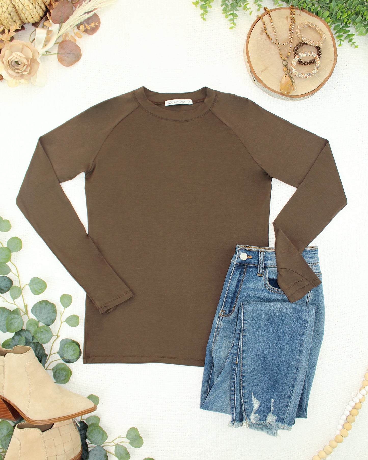 Blair Long Sleeve Top - Brown