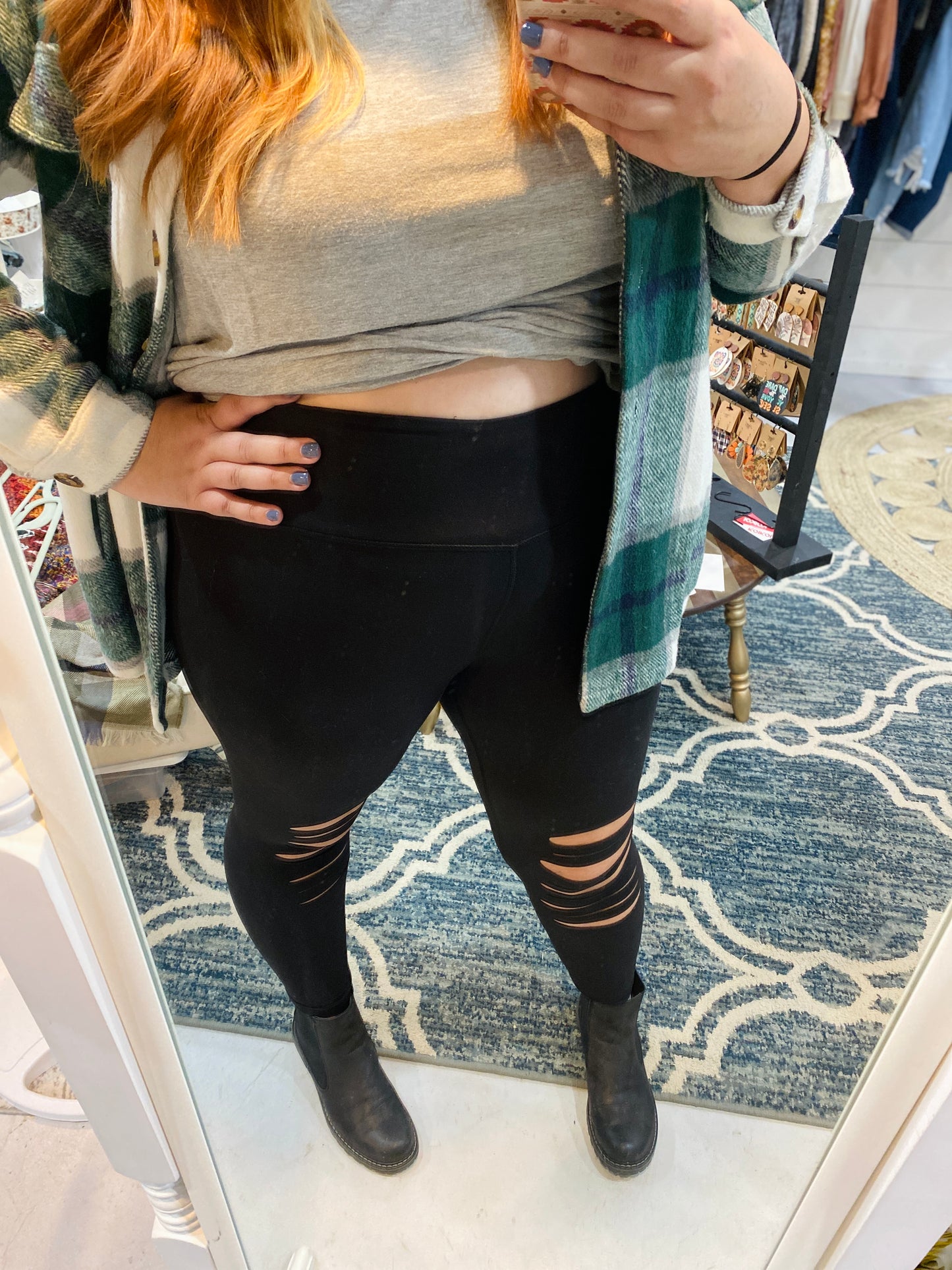 Laser Cut Black Leggings SIZE S and M