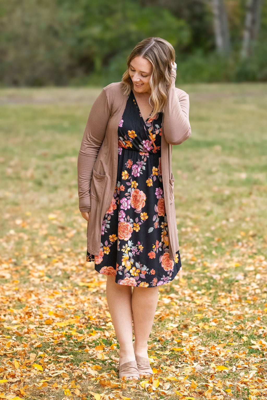 Taylor Dress - Black Fall Floral Mix