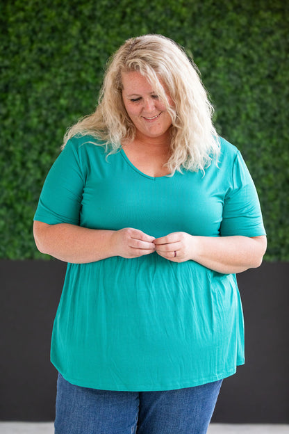 Sarah Ruffle Short Sleeve - Teal