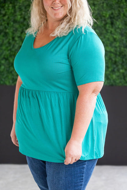 Sarah Ruffle Short Sleeve - Teal