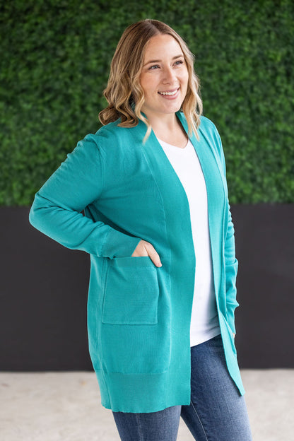 High Pocket Cardigan - Teal FINAL SALE