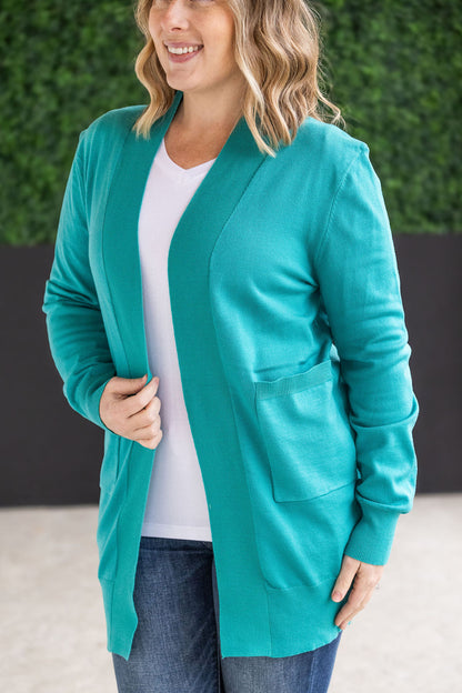 High Pocket Cardigan - Teal FINAL SALE