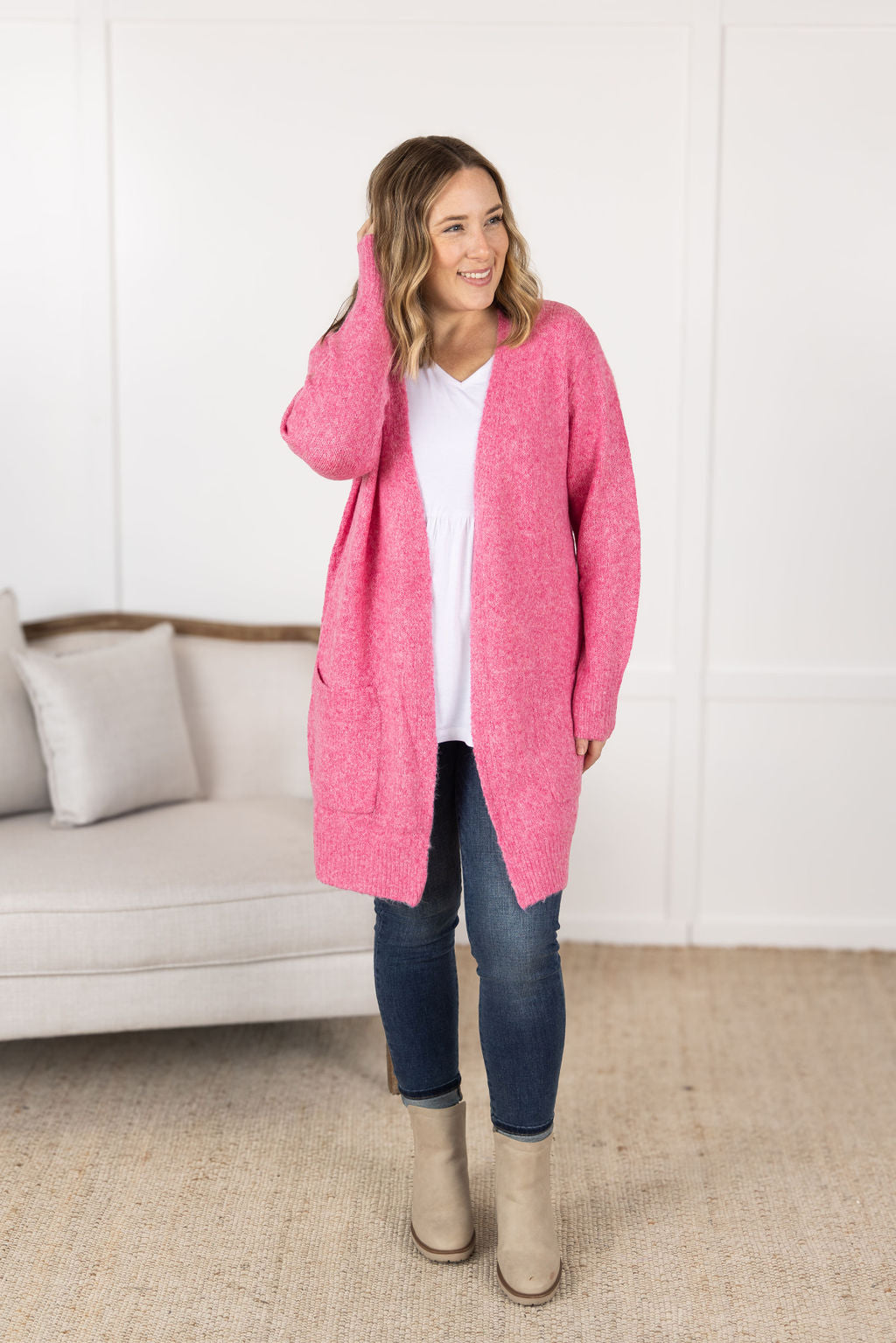 Madison Cozy Cardigan - Pink