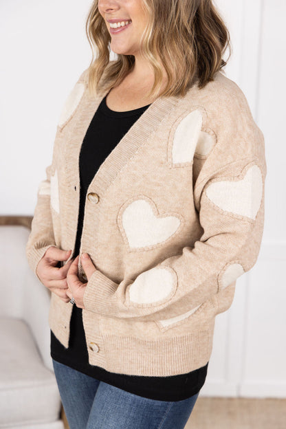 Sweetheart Cardigan - Tan