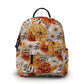 Mini Backpack - Floral Orange Cream Brown