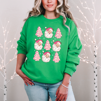 Christmas Cake Santa Graphic Sweatshirt