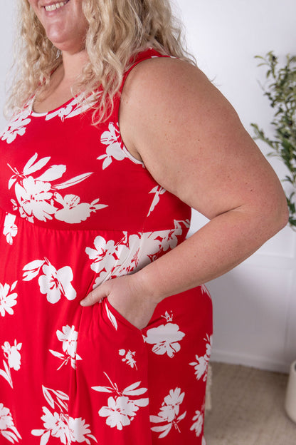 Kelsey Tank Dress - Red Floral FINAL SALE