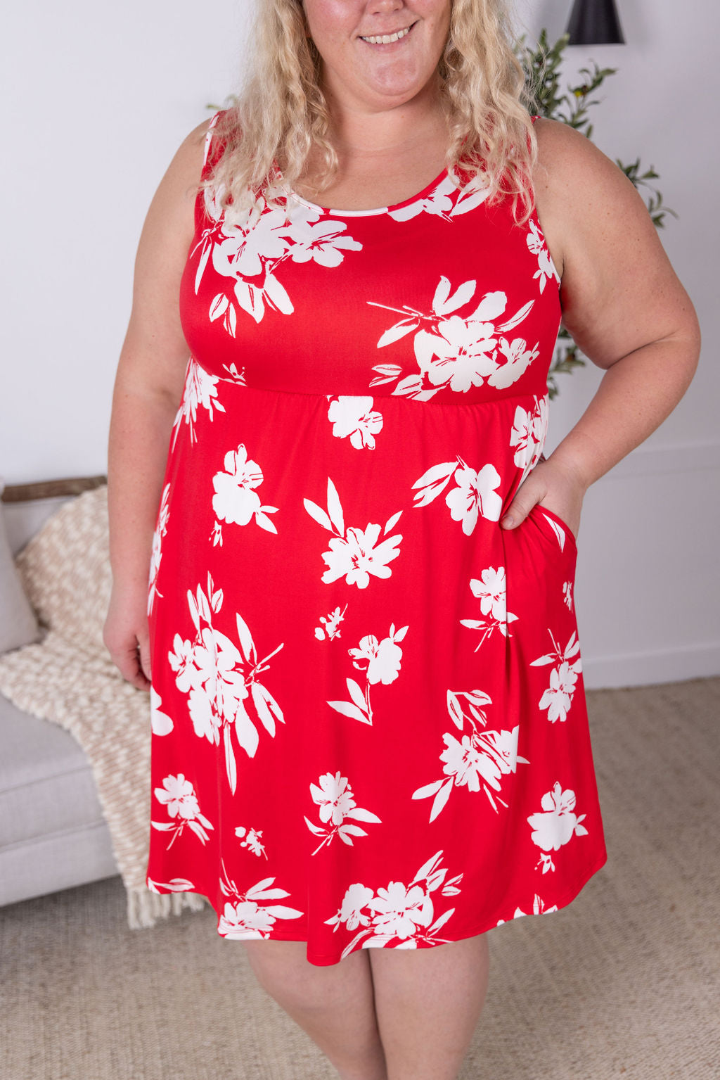 Kelsey Tank Dress - Red Floral FINAL SALE