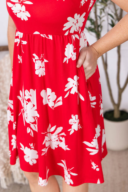 Kelsey Tank Dress - Red Floral FINAL SALE