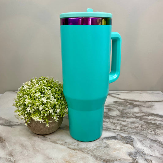 Tumbler 40oz - Built-In Straw Top - Teal