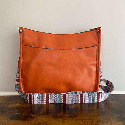 Aubree Crossbody Purse - Orange Camel