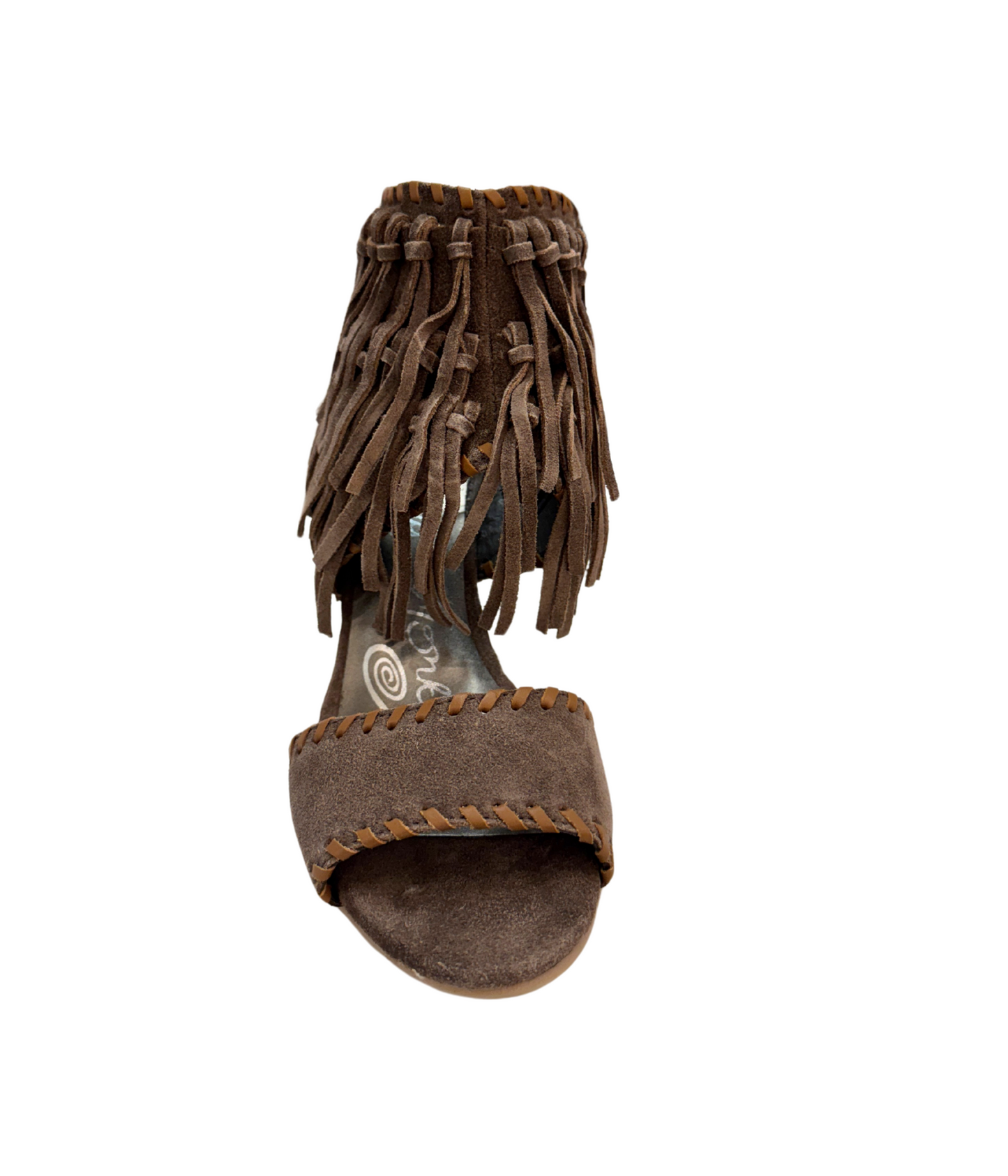 True Fringe Wedge in Taupe