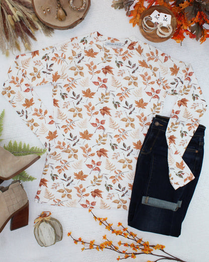 Blair Long Sleeve Top - Harvest Leaves