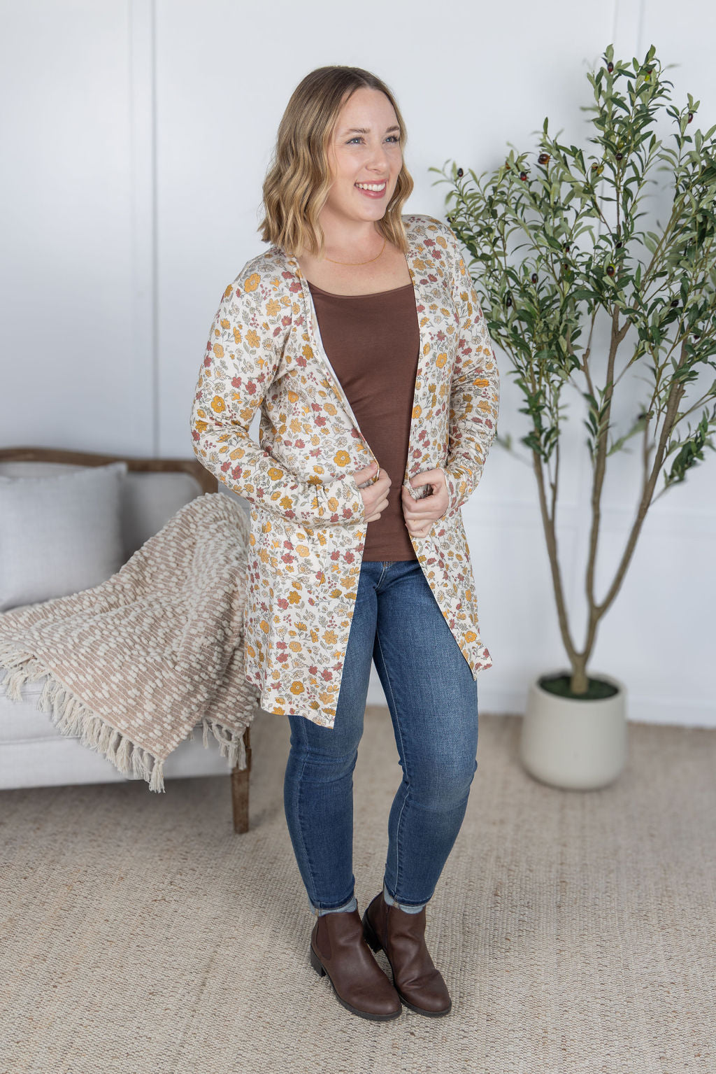 Classic Cardigan - Fall Vintage Floral FINAL SALE