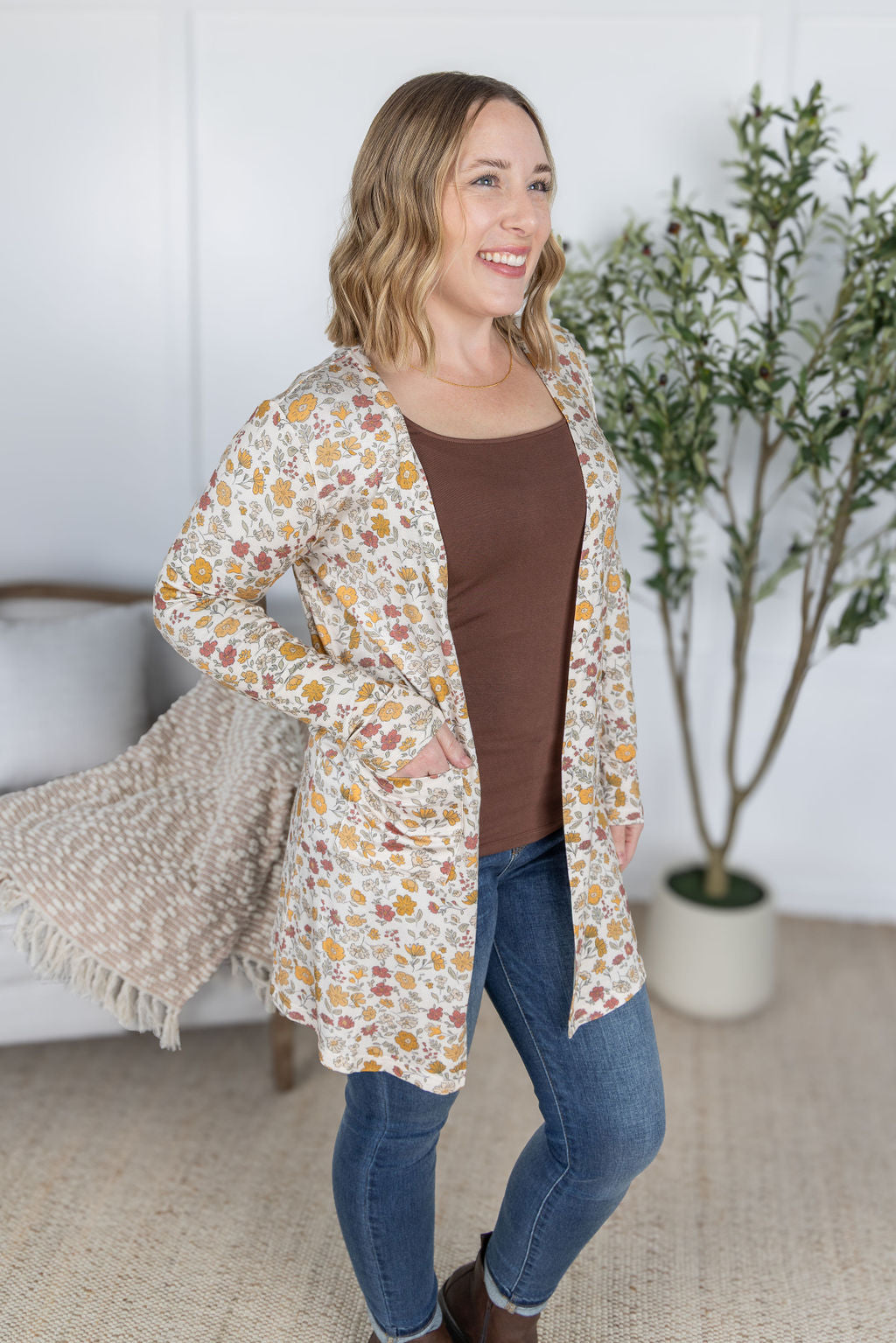 Classic Cardigan - Fall Vintage Floral FINAL SALE
