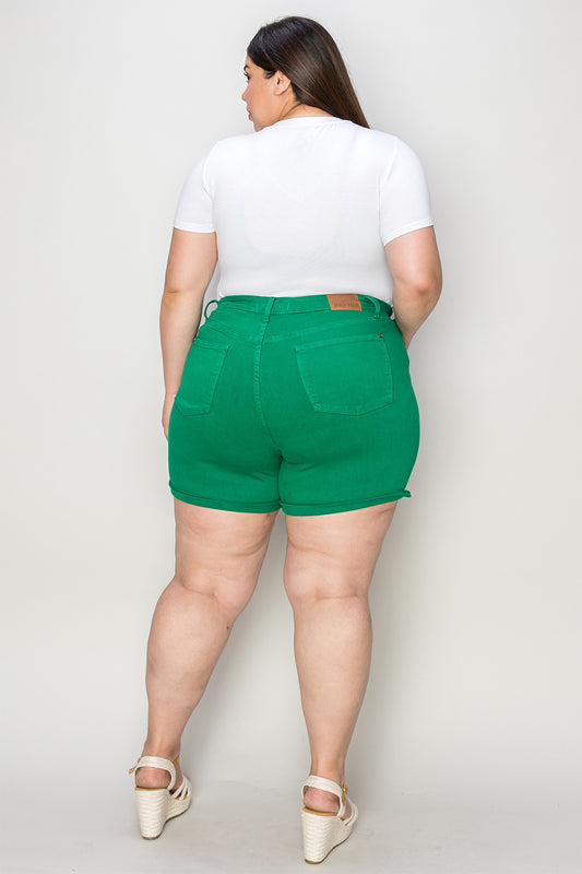 Judy Blue Full Size Tummy Control Garment Dyed Denim Shorts