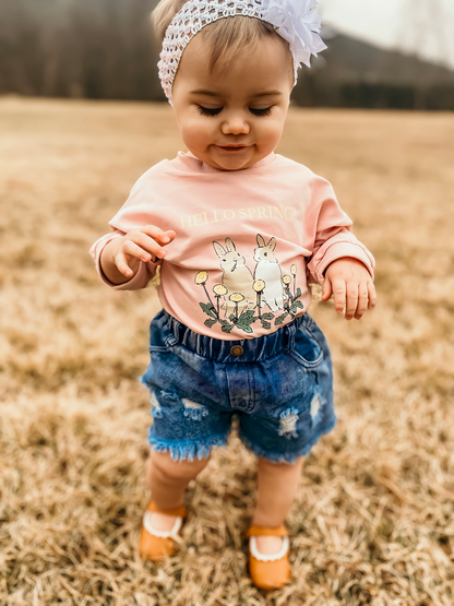 Pink Hello Spring Romper RTS