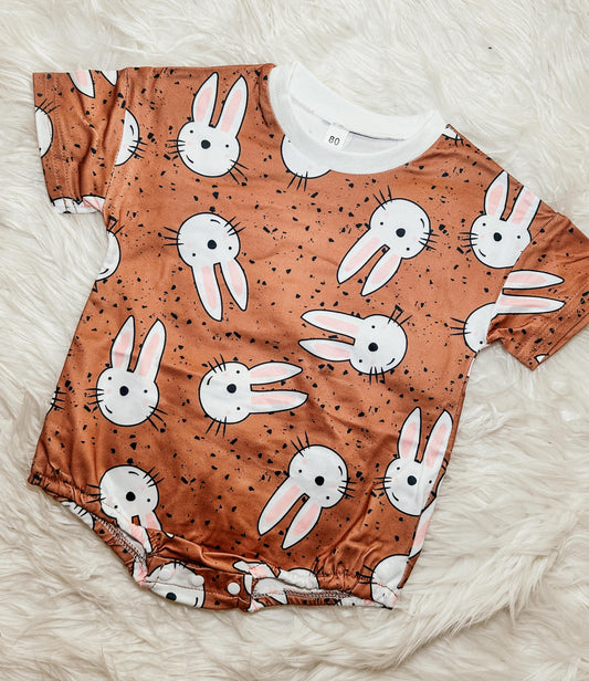 Brown Bunny Bubble Romper RTS