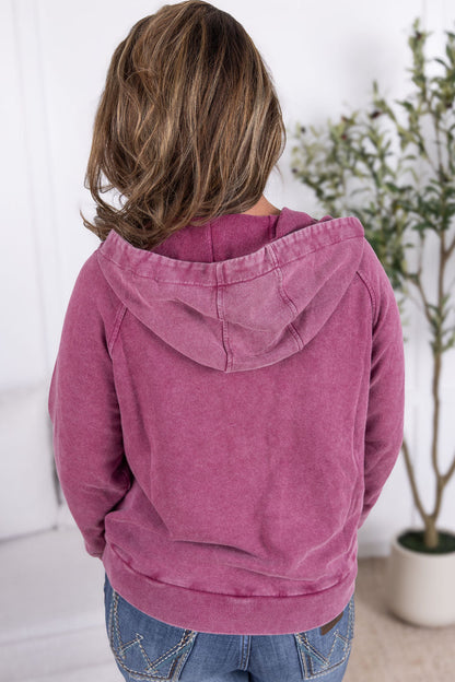 Ryker Vintage Wash Hoodie- Berry
