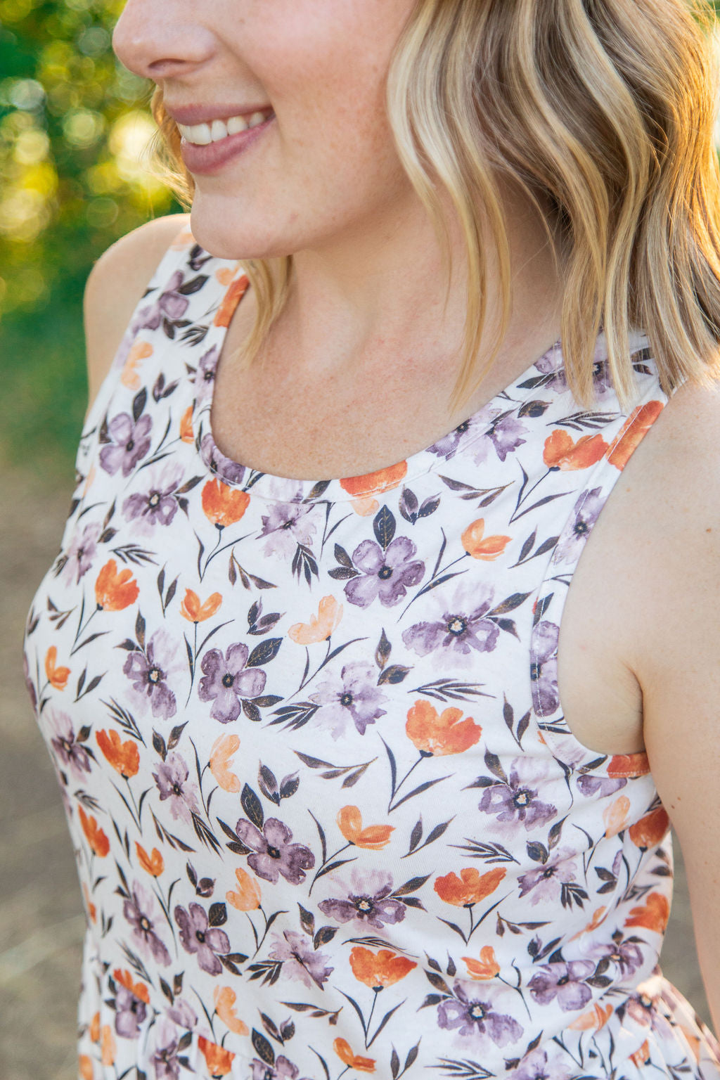 Renee Ruffle Tank - Harvest Floral