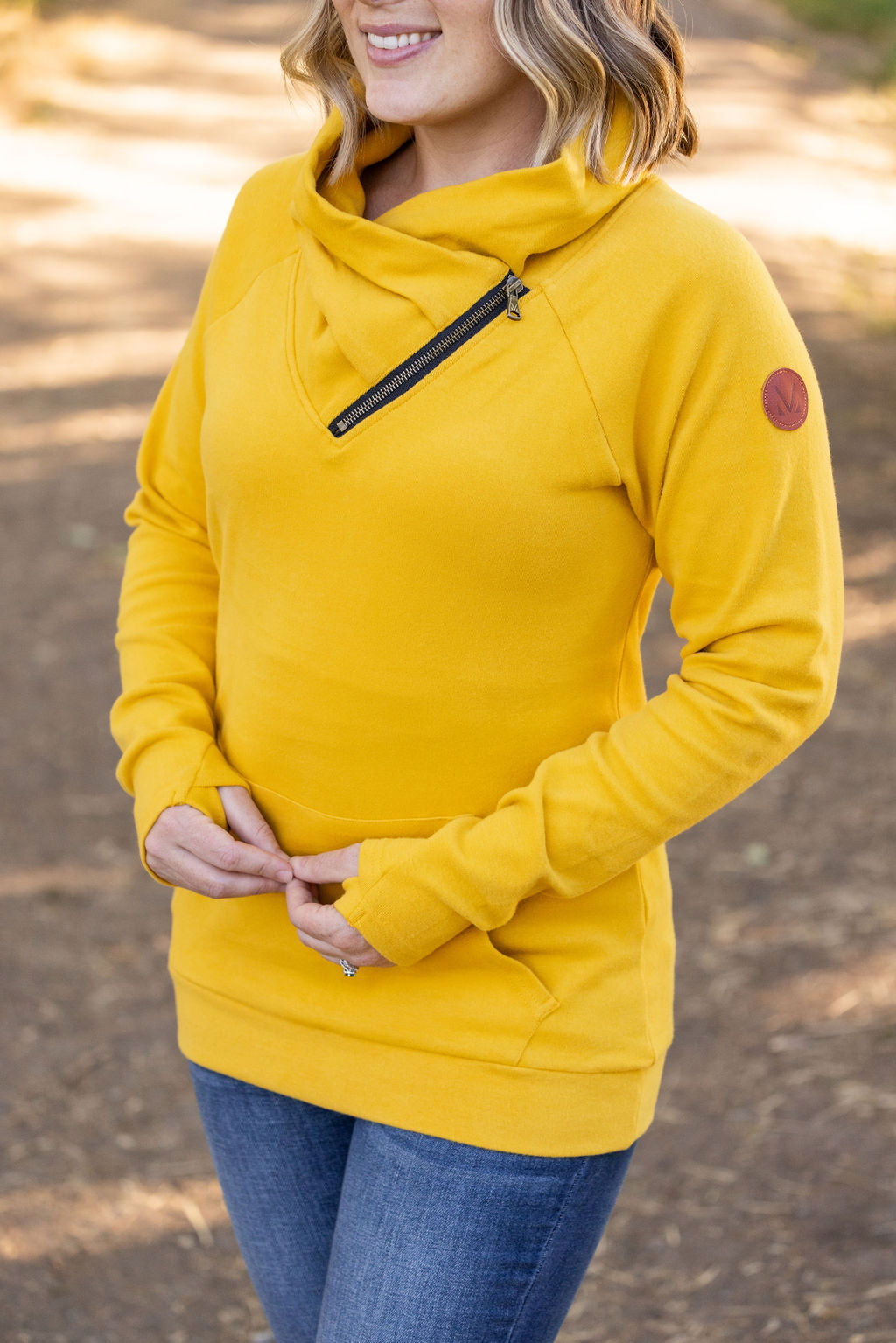 Classic Zoey ZipCowl Sweatshirt - Mustard