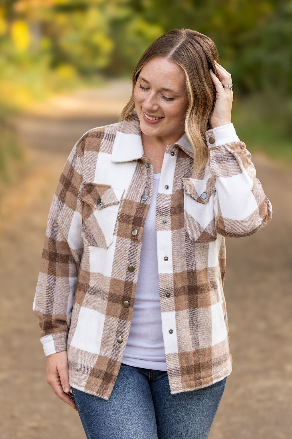 Norah Plaid Shacket - Neutral Tones