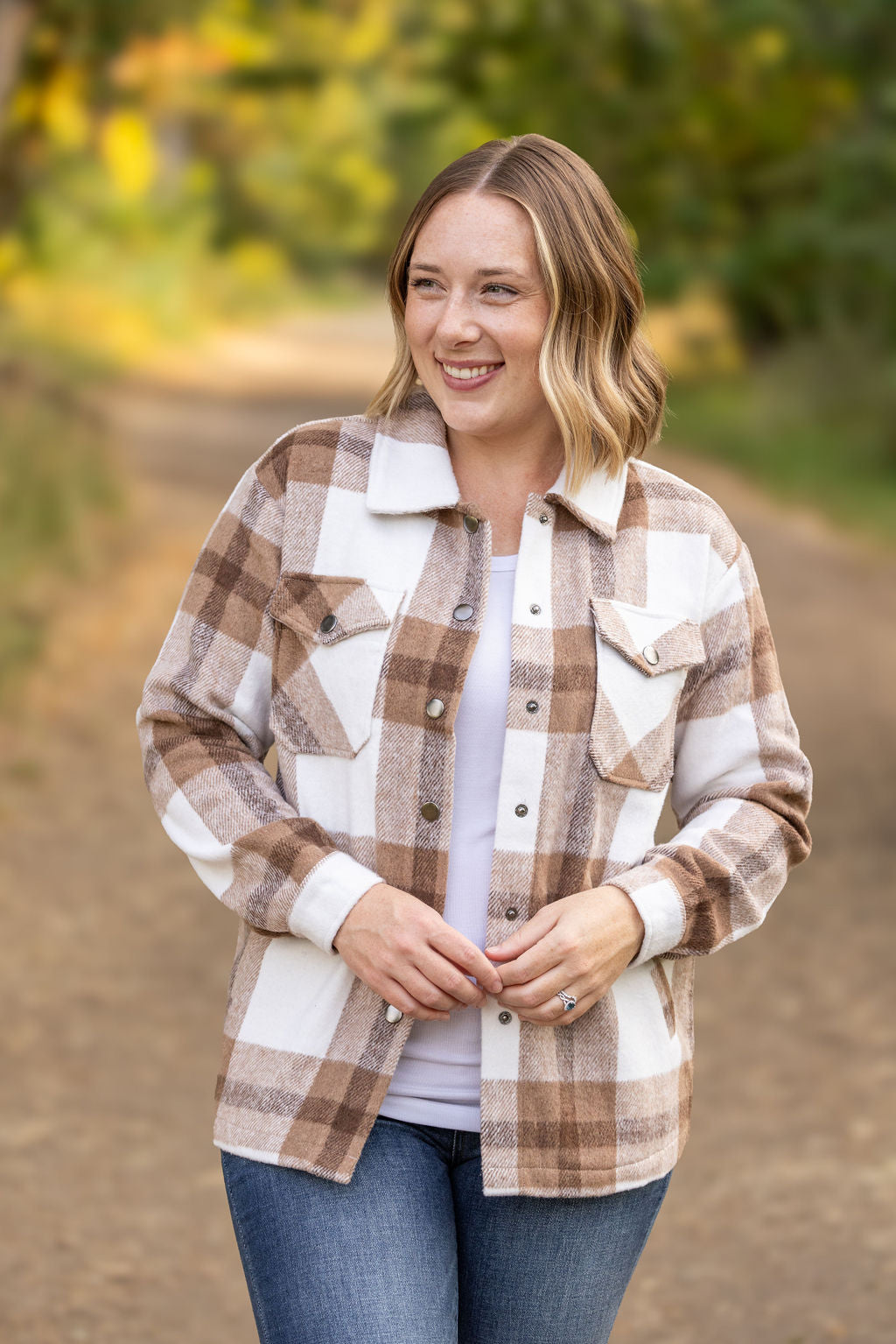 Norah Plaid Shacket - Neutral Tones