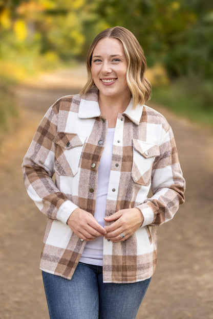 Norah Plaid Shacket - Neutral Tones