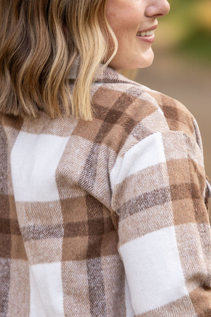 Norah Plaid Shacket - Neutral Tones