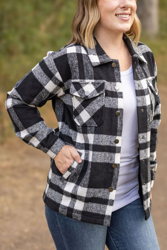 Norah Plaid Shacket - Classic Black and White