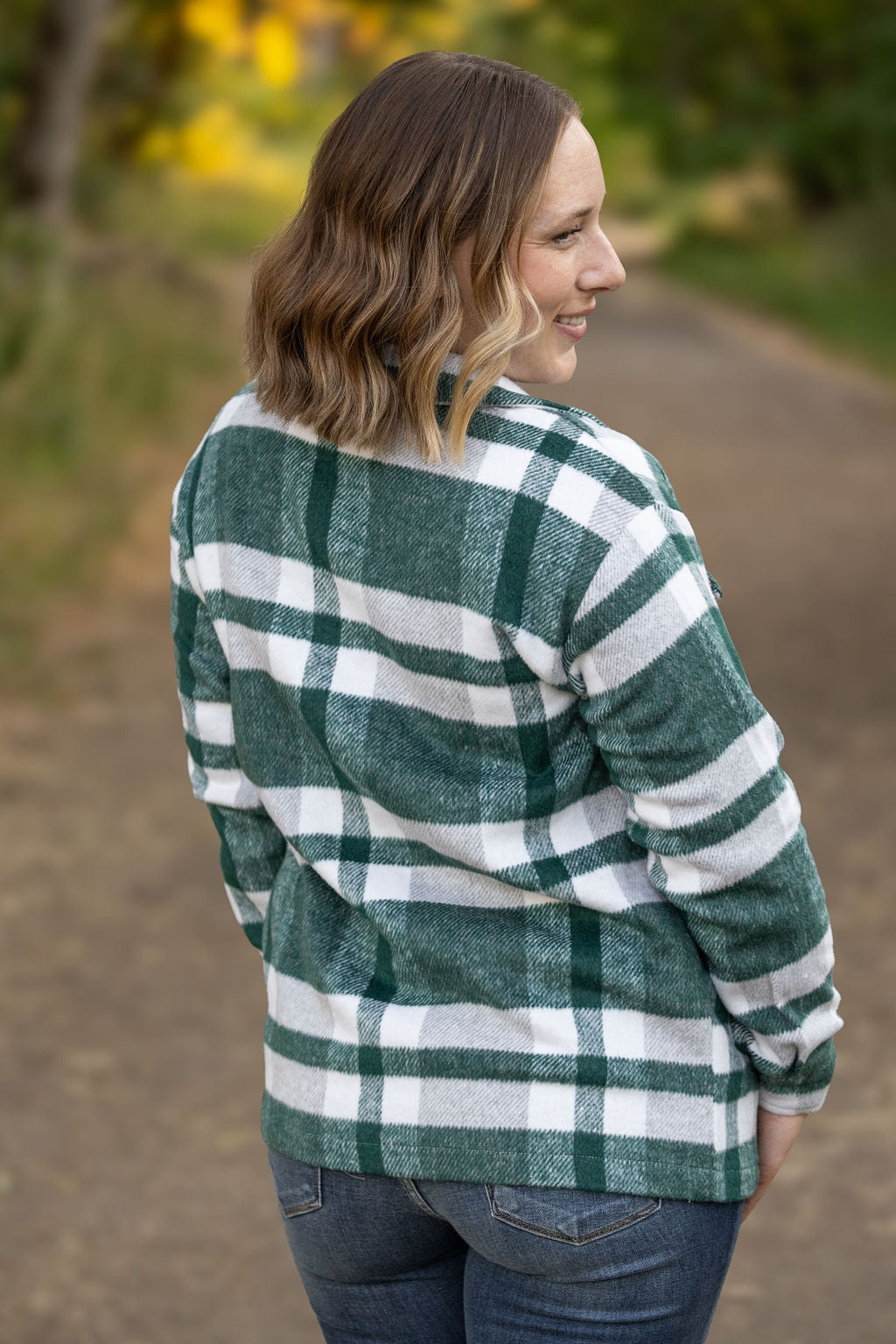 Norah Plaid Shacket - Classic Green and Grey Mix