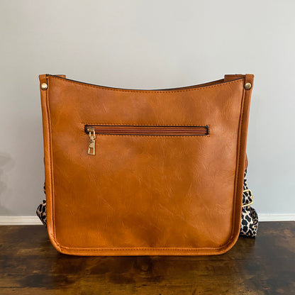 Aubree Crossbody Purse - Camel & Animal Print