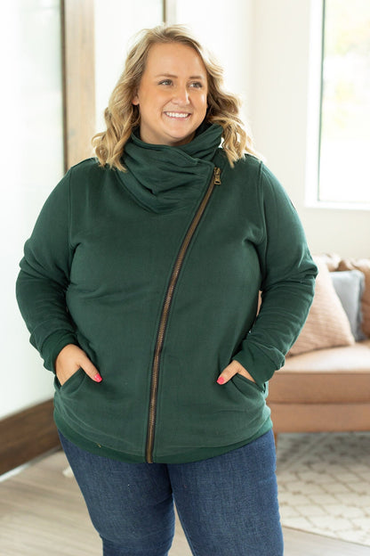 Quinn ZipUp Cowl - Evergreen