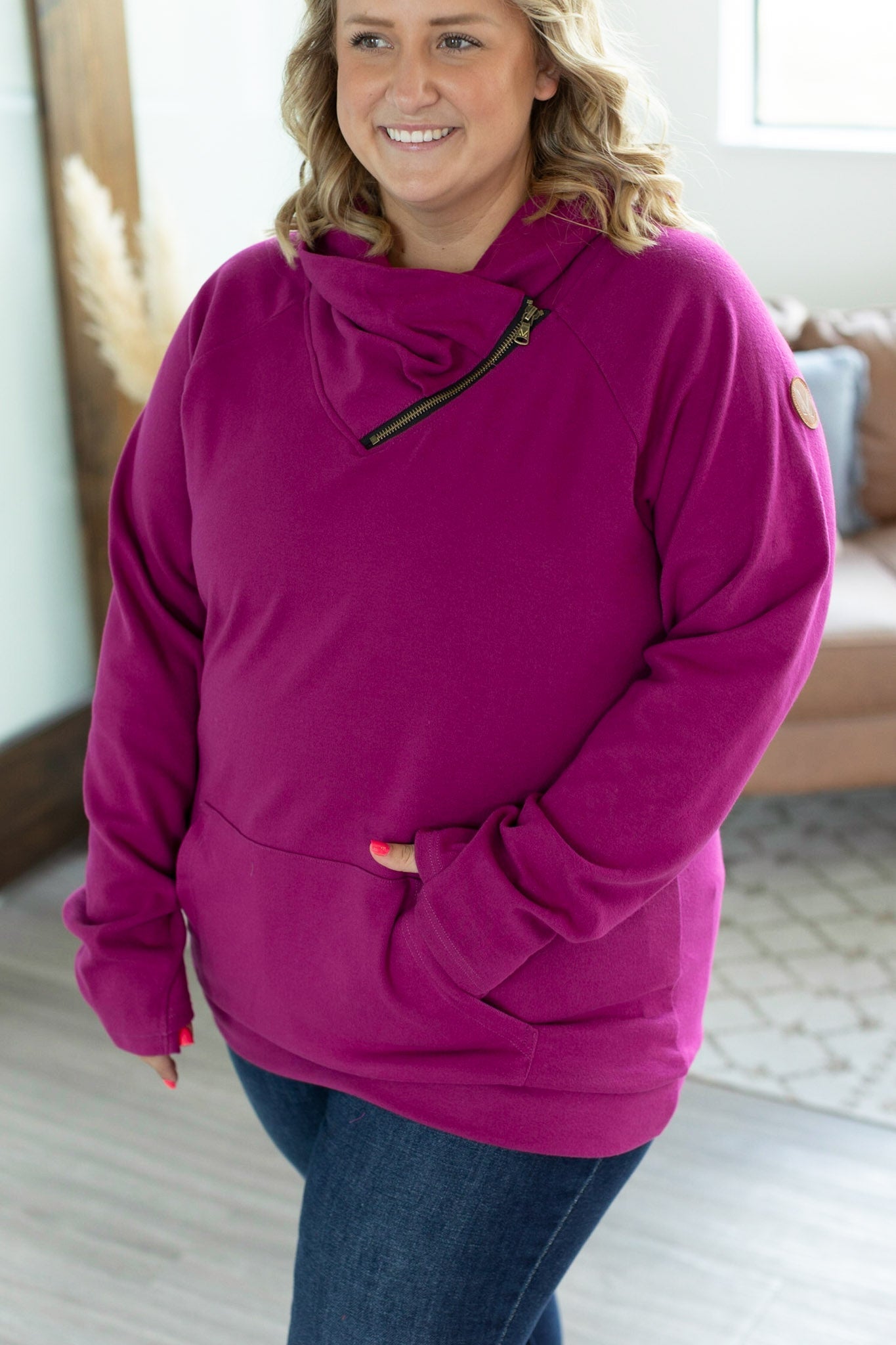 Classic ZipCowl Sweatshirt - Magenta – The Wild Fern Boutique