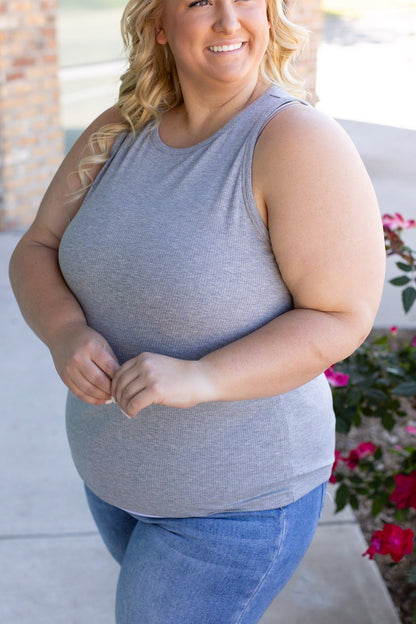 Tara Ribbed Tank - Grey