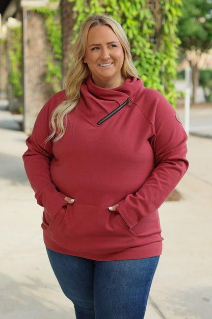 Classic Zoey ZipCowl Sweatshirt - Brick