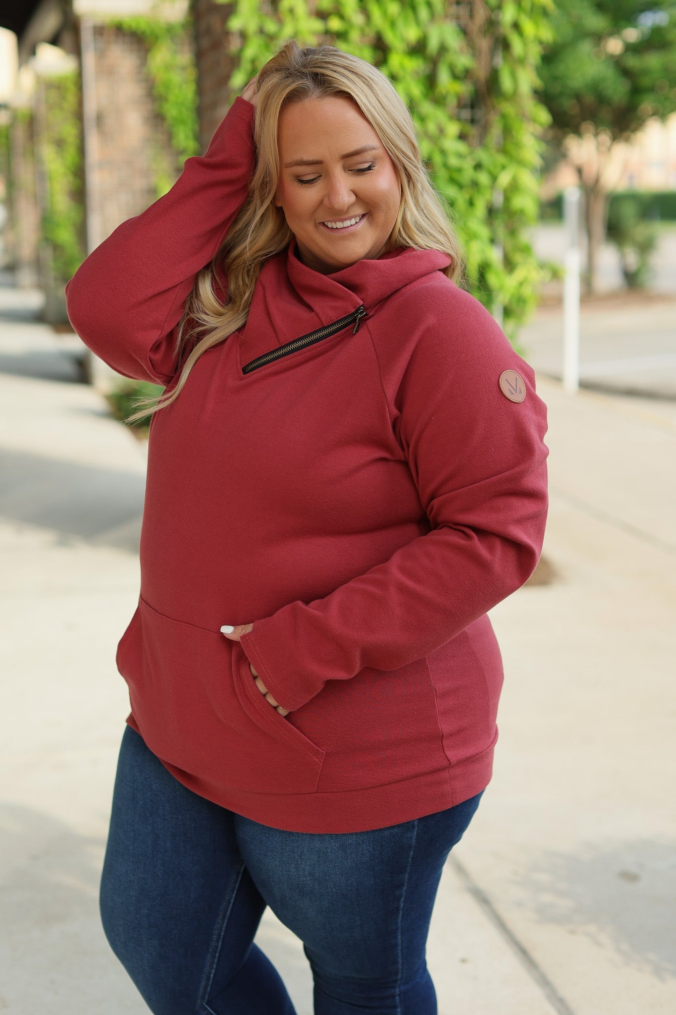 Classic Zoey ZipCowl Sweatshirt - Brick