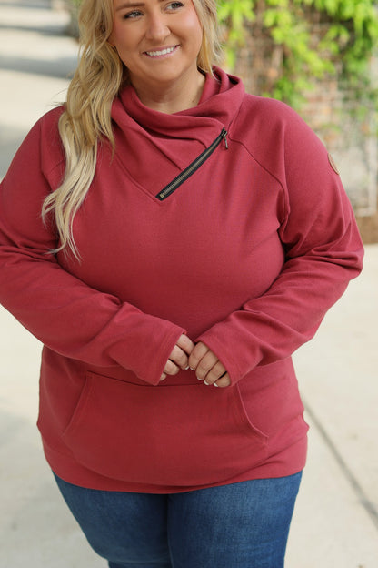 Classic Zoey ZipCowl Sweatshirt - Brick