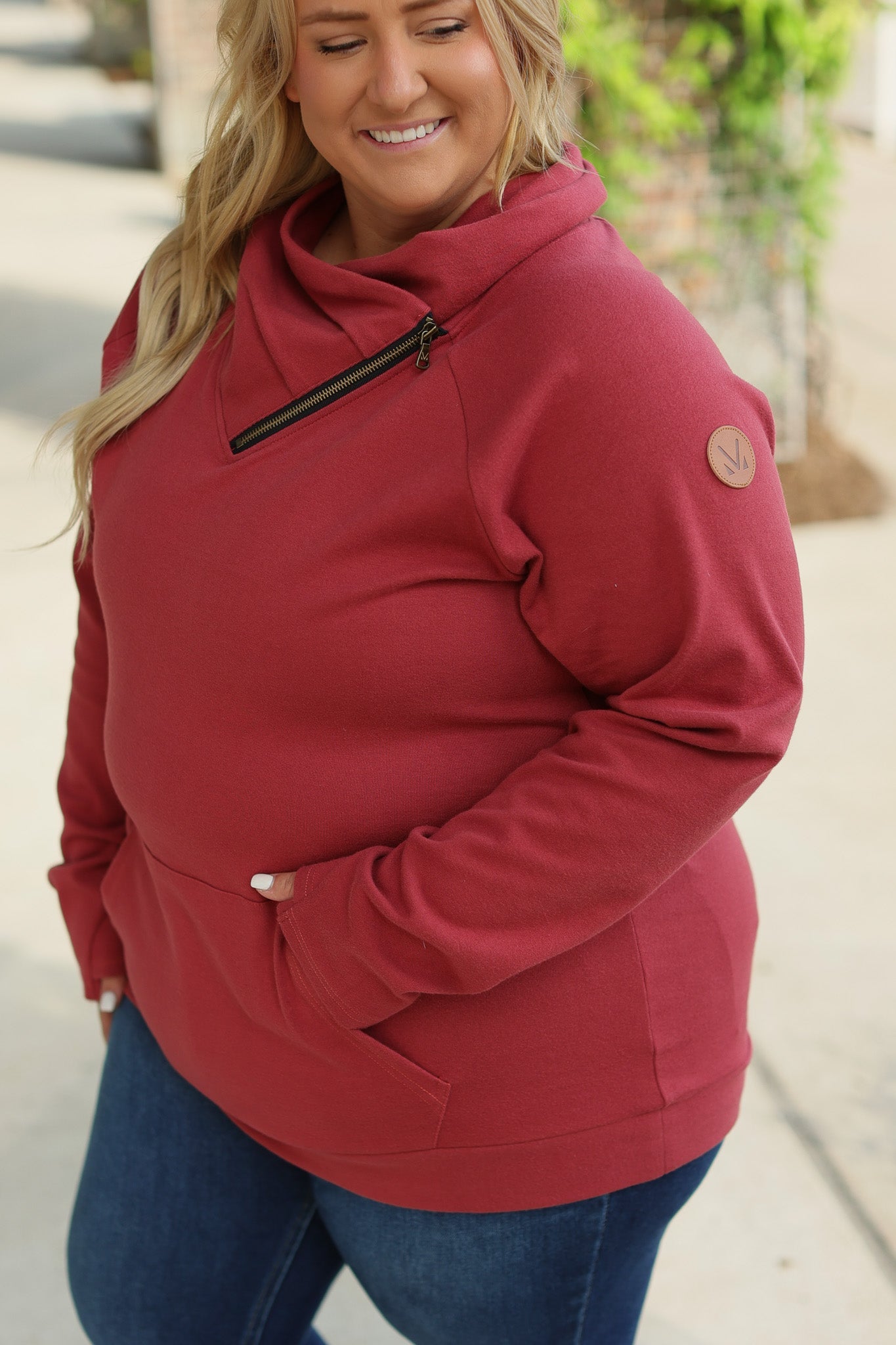 Classic Zoey ZipCowl Sweatshirt - Brick