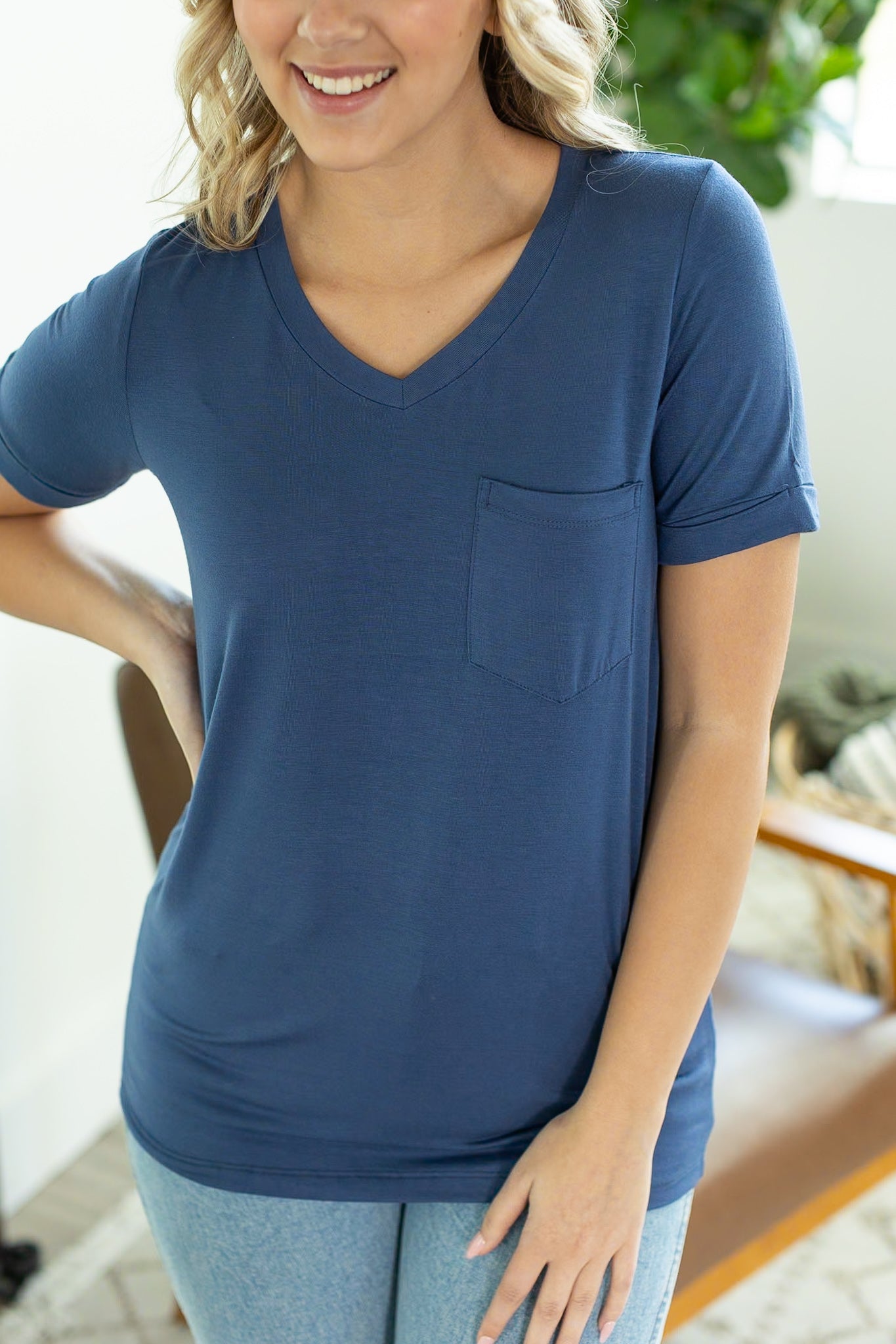 Sophie Pocket Tee - Blue