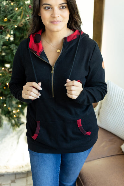 Avery Accent HalfZip Hoodie - Buffalo Plaid