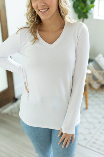 Leah Long Sleeve Top - White