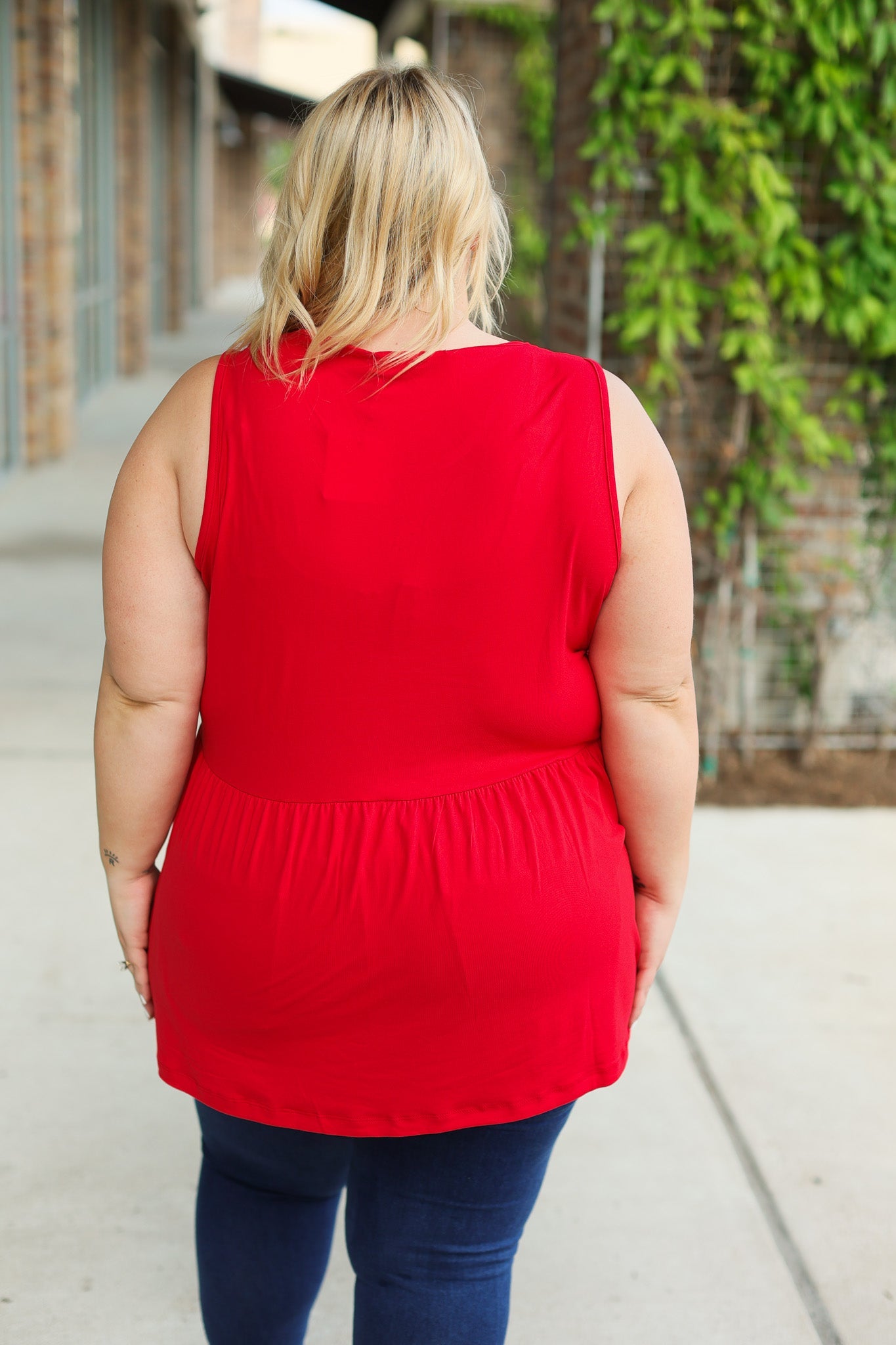 Renee Ruffle Tank - Red