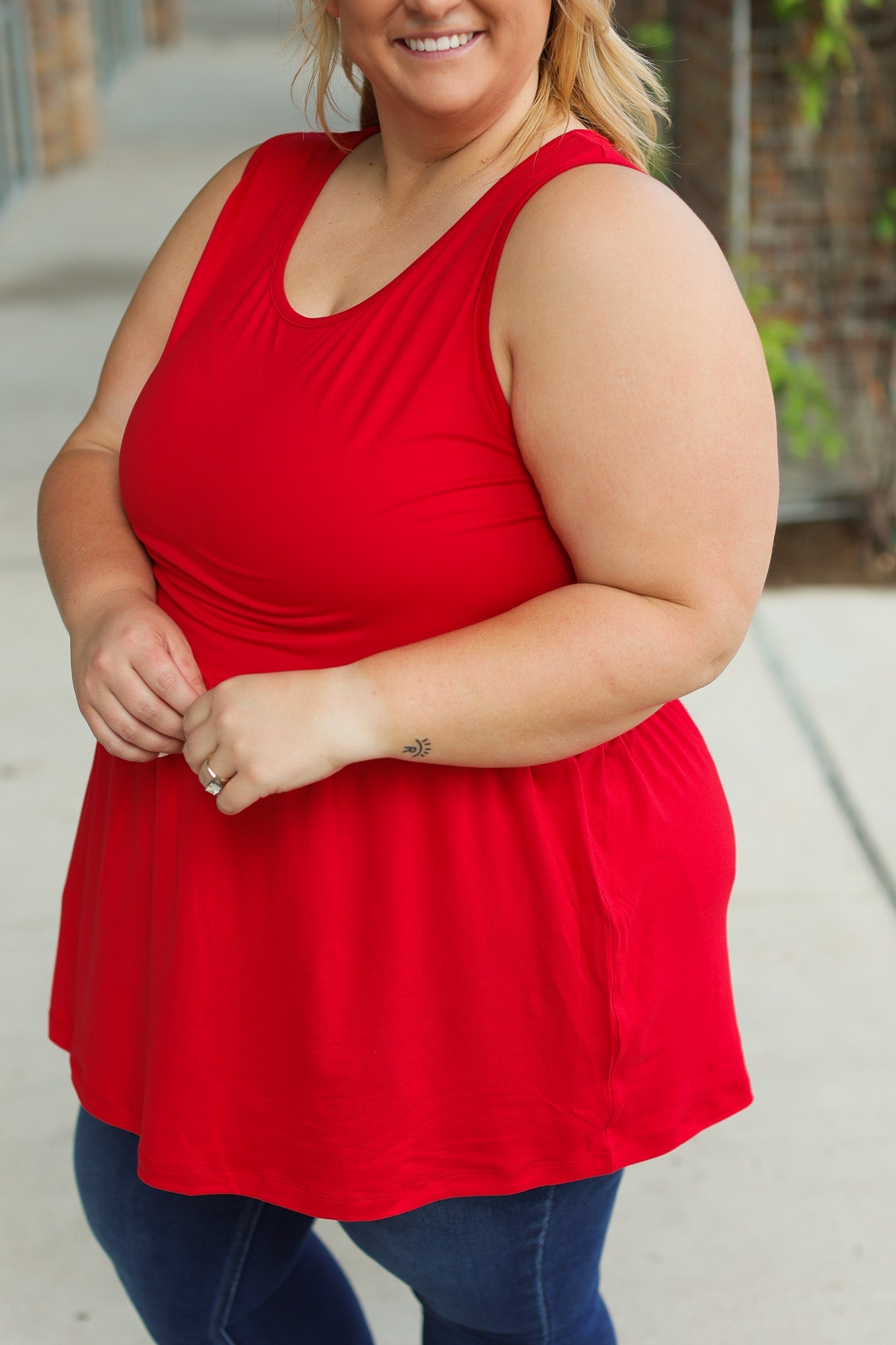 Renee Ruffle Tank - Red