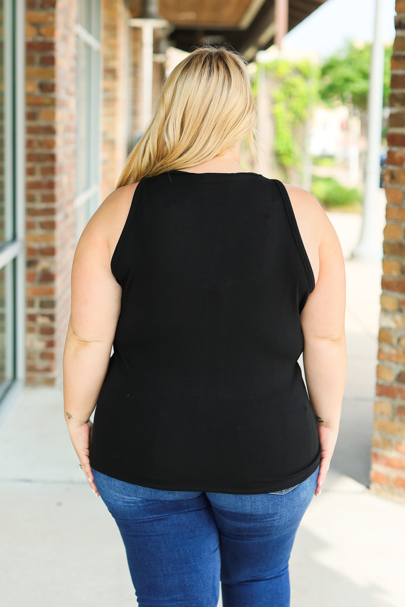 Tara Ribbed Tank - Black