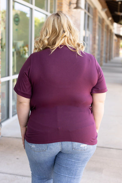 Sophie Pocket Tee - Burgundy