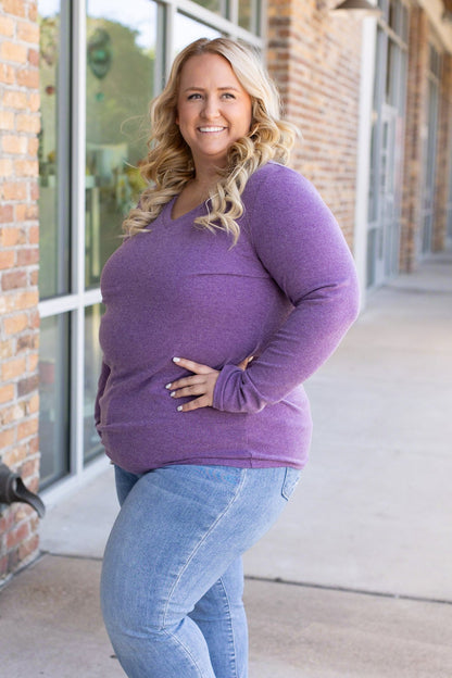 Leah Long Sleeve Top - Purple